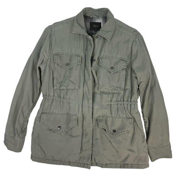 Rails Jayden Utility Jacket Women’s Small Sage Green Plaid Lined Linen - Picture 5 of 11